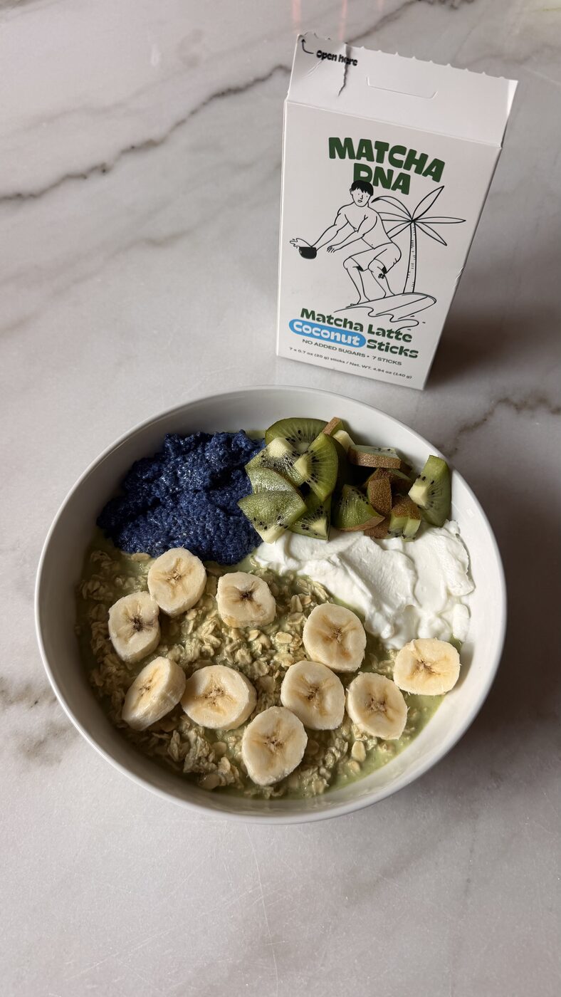 Matcha oatmeal bowl