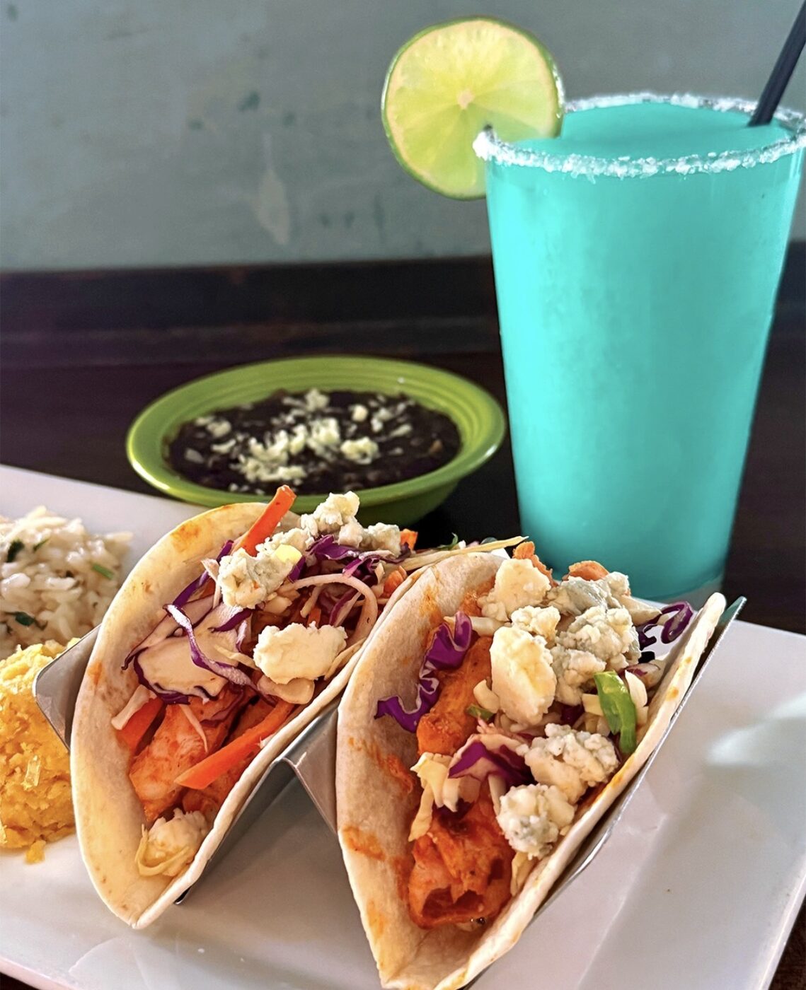 Blue cheese fish tacos