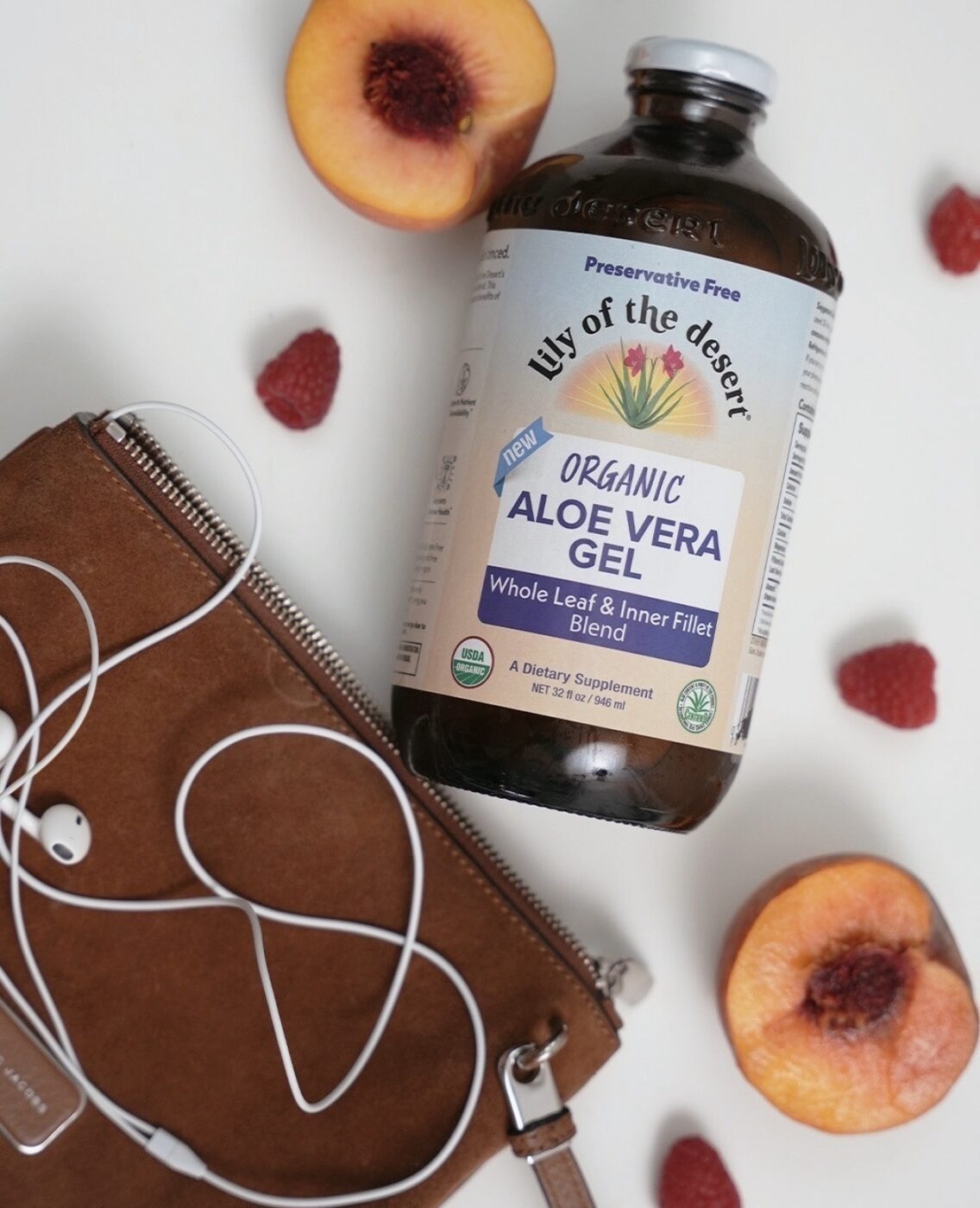 Aloe vera gel with peach
