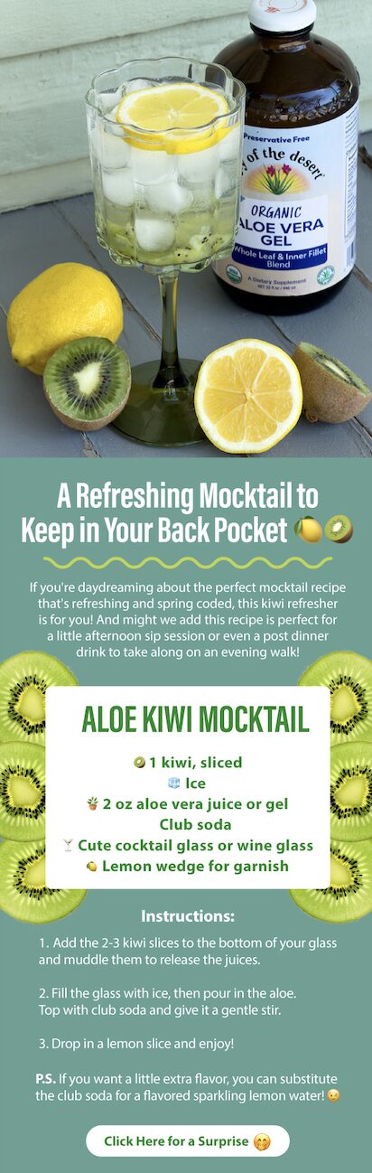 Aloe Kiwi Mocktail email campaign